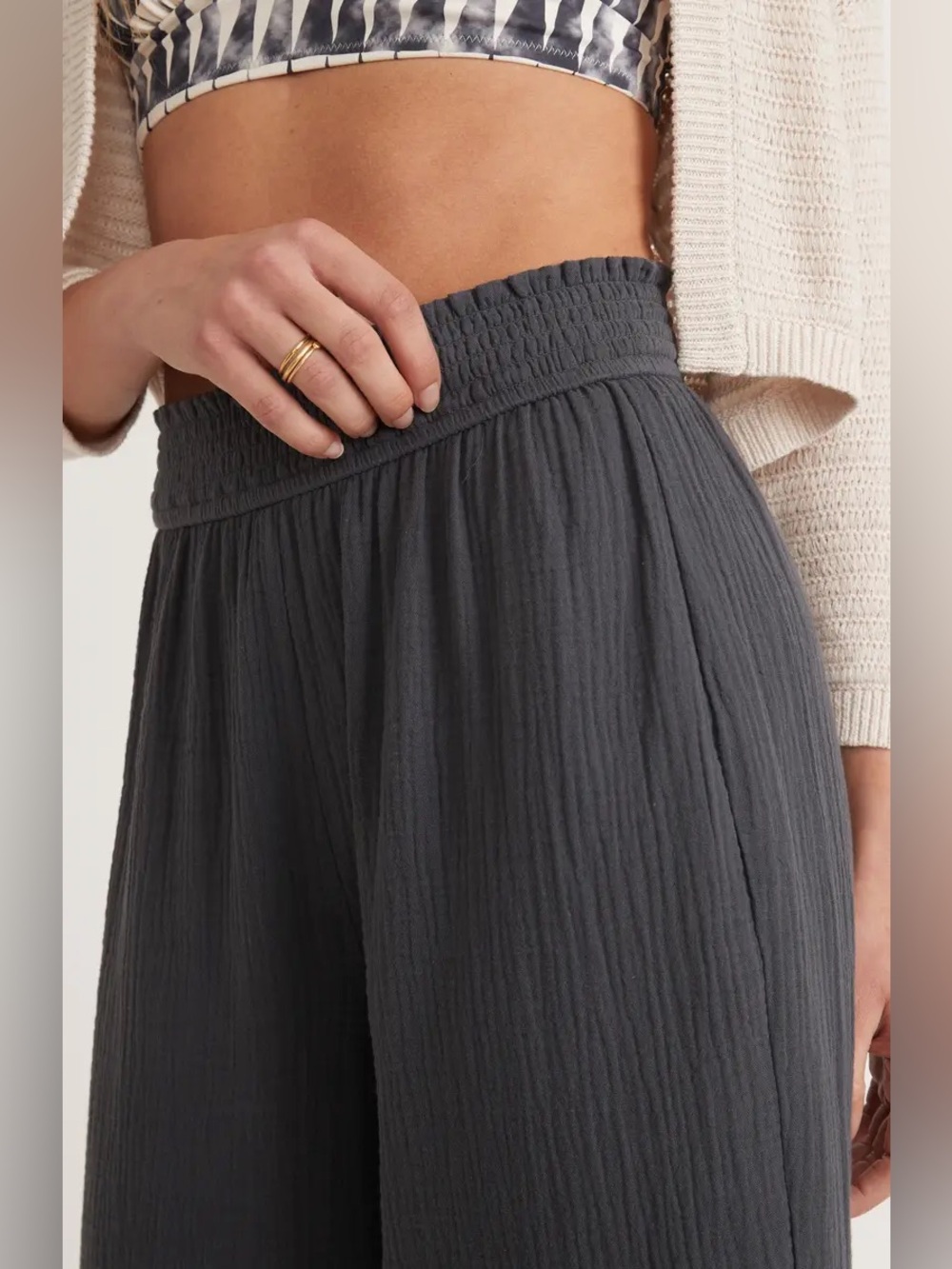 Marine Layer Corinne Gauze Wide Leg Pant - Picture 2 of 9